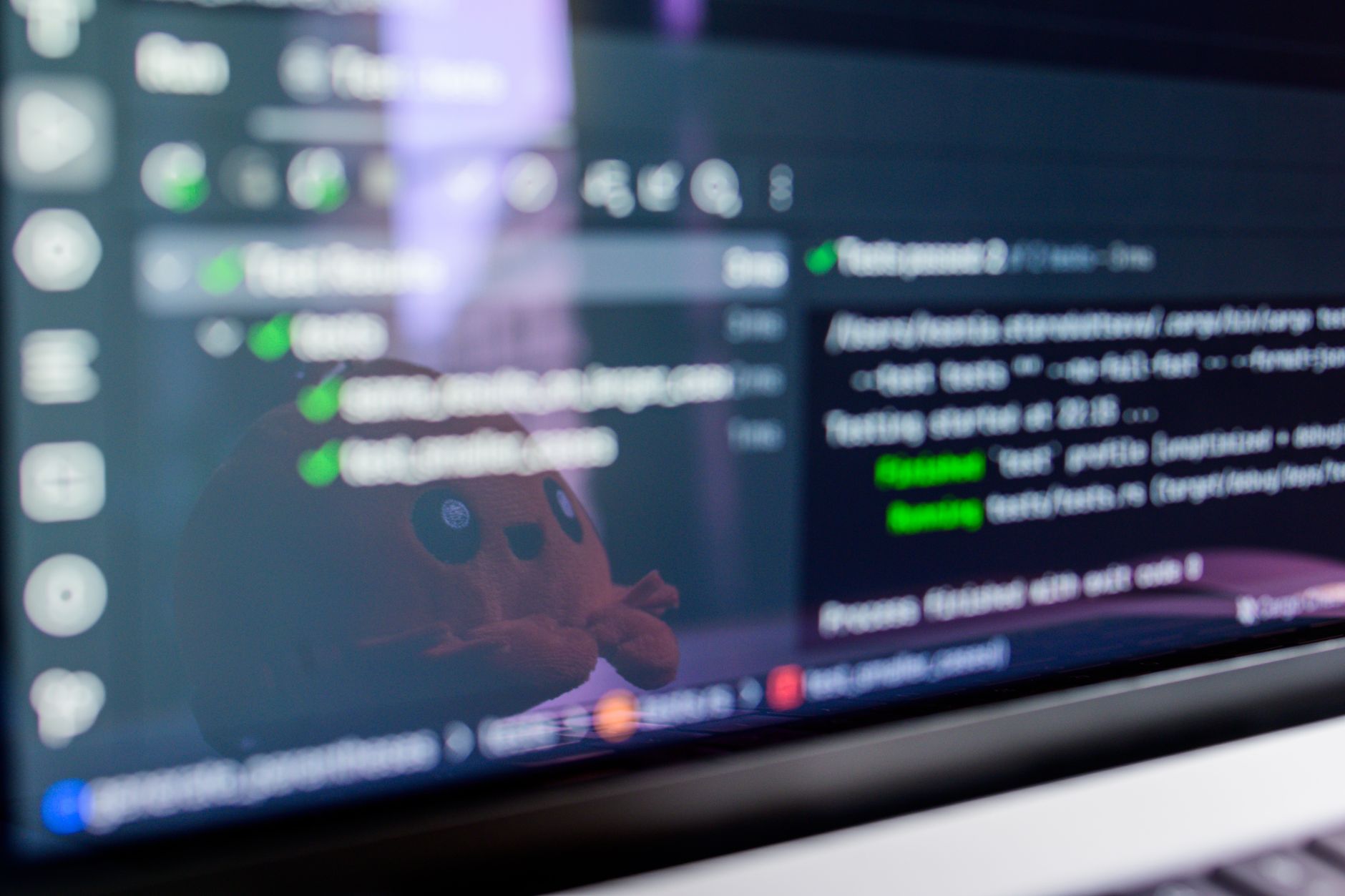 a laptop screen showing error logs in an automation tool